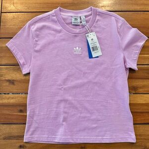 Adidas Originals Light Pink Short Sleeve Tee - M - SS - Crop Top